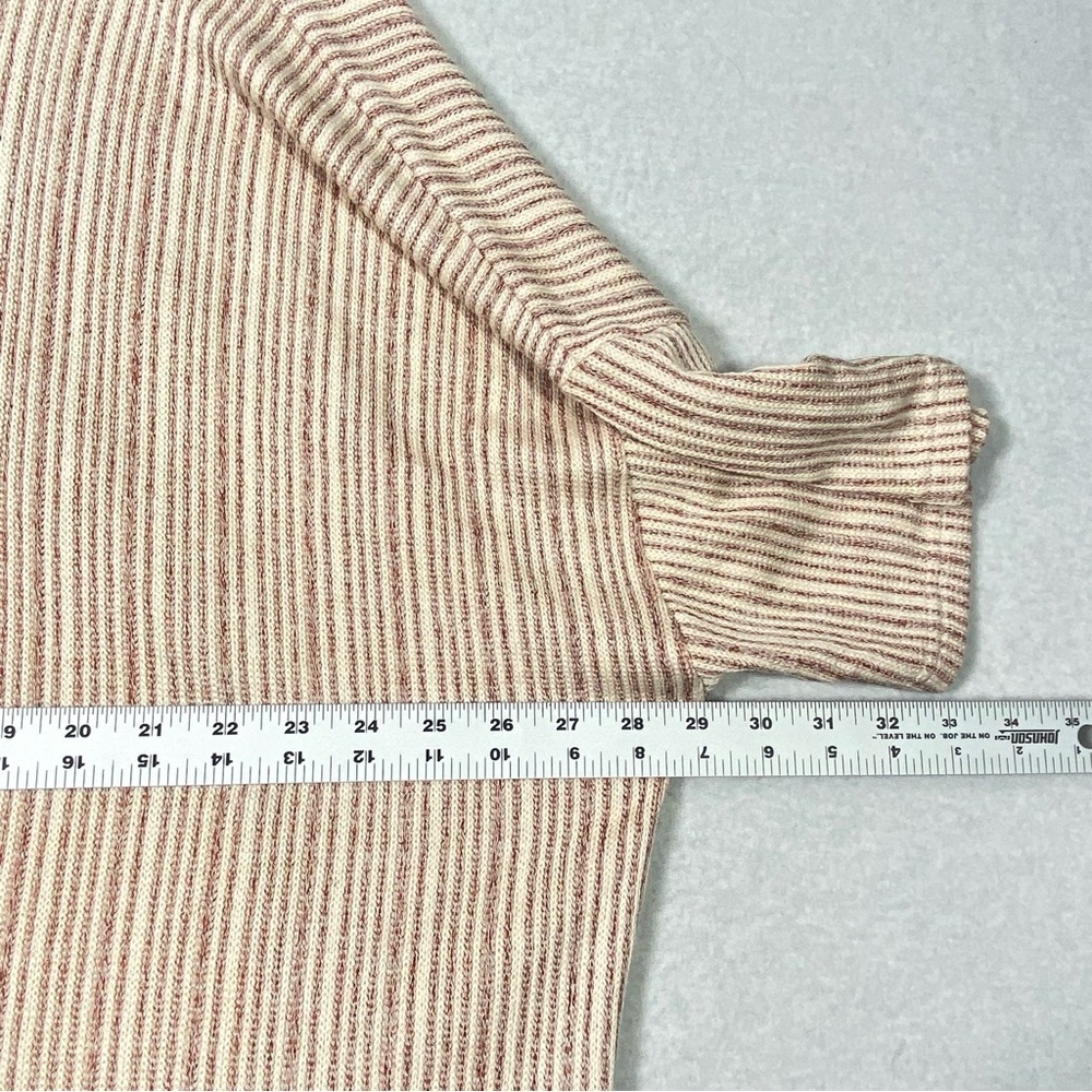 Grace + Karma Rib Top Women's 3X Rust Cream Striped V Neck Short Sleeve NWT - Picture 9 of 10